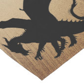 Zwarte Dragon Rustic Achtergrond Korte Tafelloper (Hoek)