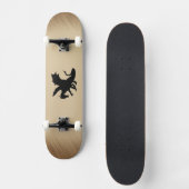 Zwarte Dragon Rustic Achtergrond Skateboard (Voorkant)
