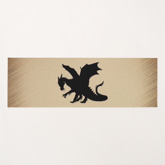 Zwarte Dragon Rustic Achtergrond Yogamat (Voorkant (horizontaal))