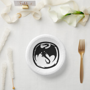 Zwarte Dragon witte papieren kommen