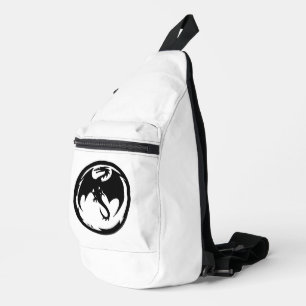 Zwarte Dragon witte sling tas rugzak
