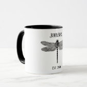 zwarte dragonfly mok (Voorkant links)