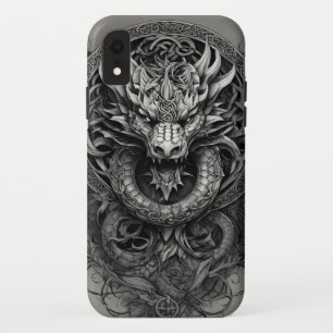 Zwarte Draken Majesteit: Mystieke T-shirt Ontwerp iPhone XR Hoesje