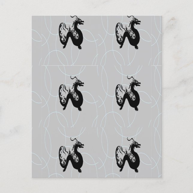 Zwarte draken op grijs (Voorkant)