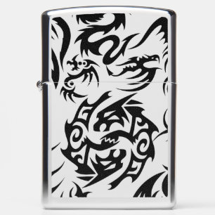 Zwarte draken patroon outline.b Gebroken wit BG
