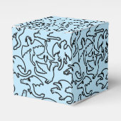 Zwarte draken patroon outline.b L Blauw BG Bedankdoosjes (Voorkant Zijde)