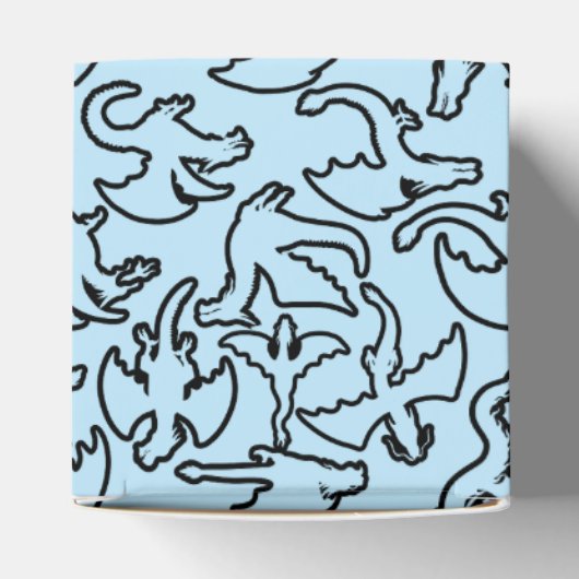 Zwarte draken patroon outline.b L Blauw BG Bedankdoosjes (Bovenkant)