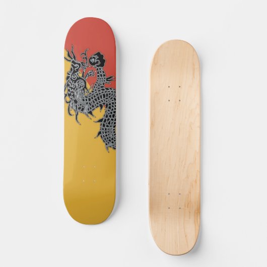 Zwarte drakenskateboard skateboard (Voorkant)