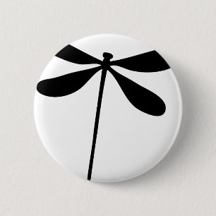 zwarte drakenvliegpictogram ronde button 5,7 cm