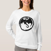 Zwarte drakenvrouwen shirt met lange mouwen (Voorkant)