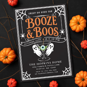 Zwarte Drank en Boze Geesten Volwassenen Halloween Kaart