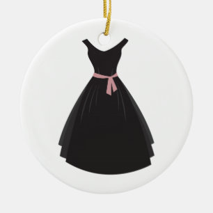 Zwarte dress keramisch ornament