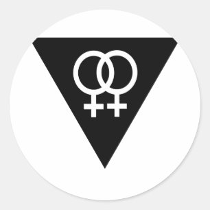 Zwarte driehoek ronde sticker