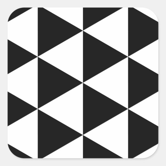 Zwarte driehoeken leeg vierkante sticker (Voorkant)