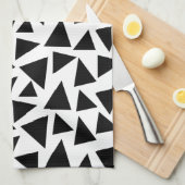 Zwarte driehoeken theedoek (Quarter Fold)