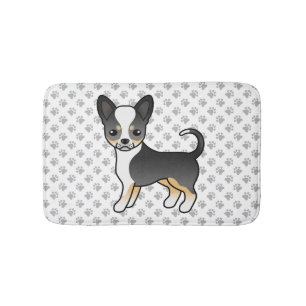 Zwarte driekleurige Chihuahua-hond met gladde vach Badmat