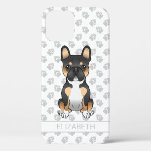 Zwarte driekleurige Franse Bulldog Frenchie Hond & iPhone 12 Hoesje
