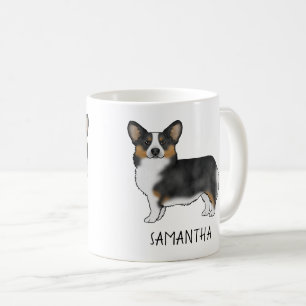 Zwarte driekleurige Pembroke Welsh Corgi aangepast Koffiemok