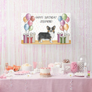 Zwarte driekleurige Pembroke Welsh Corgi Gefelicit Spandoek