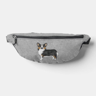 Zwarte driekleurige Pembroke Welsh Corgi hond grij Heuptasje