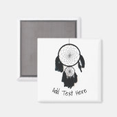 Zwarte Drocatcher op witte achtergrond Magneet (Voorkant / Achterkant)