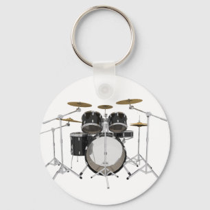 Zwarte drumkit: sleutelhanger