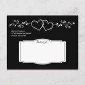 Zwarte Dubbele harten Opslaan de Briefkaarten Datu (Achterkant)