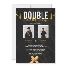 Zwarte Dubbele Viering Afstuderen Party foto's