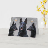 Zwarte Duitse Herder Collage Kaart (Gele Bloem)