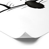 Zwarte Duitse herder hond verstopt in bed Poster (Hoek)