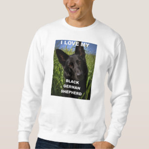 zwarte Duitse herder liefde w foto Trui