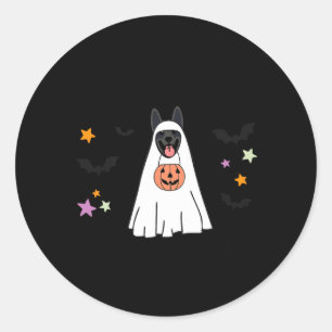 Zwarte Duitse Herdershond Boo Spook Hond Blij Ronde Sticker