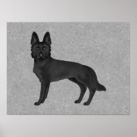 Zwarte Duitse Herdershond Cartoon Honden Illustrat