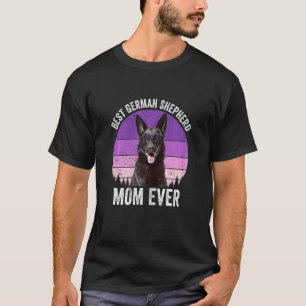 Zwarte Duitse Herdershond Moeder Vintage Hond E T-shirt