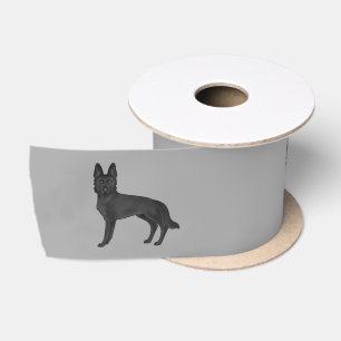 Zwarte Duitse Herdershond Schattige Cartoon Honden Lint