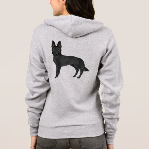 Zwarte Duitse Herdershond Staande Illustratie Hoodie