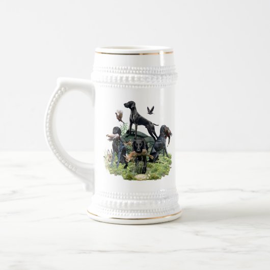 Zwarte Duitse kortharige pointers Bierpul (Links)