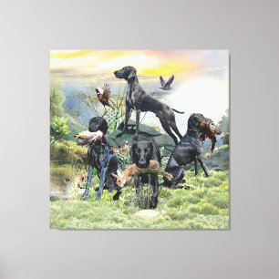 Zwarte Duitse kortharige pointers Canvas Afdruk
