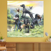 Zwarte Duitse kortharige pointers Canvas Afdruk (Insitu (Woonkamer))