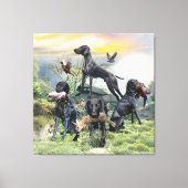Zwarte Duitse kortharige pointers Canvas Afdruk (Voorkant)