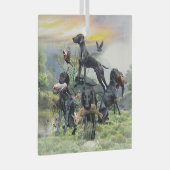 Zwarte Duitse Staande Hond Glas Ornament (Voorkant Rechts)