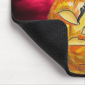  zwarte duivel op Jack o' Lantern Muismat (Hoek)