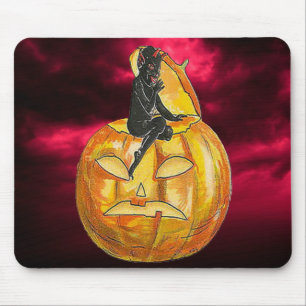 zwarte duivel op Jack o' Lantern Muismat