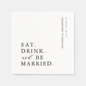 Zwarte Eat Drink en gehuwd repetitief diner Servet (Voorkant)