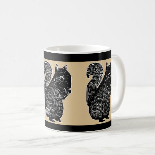 Zwarte eekhoorntjes eik en zwarte Mok (Voorkant rechts)