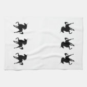 Zwarte Eenhoorn Silhouette Keuken Handdoek (Horizontaal)