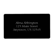 Zwarte eenvoudige platte verzendlabels etiket (Voorkant)