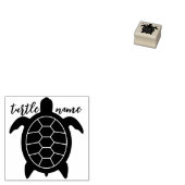 Zwarte, eenvoudige schildpad 	rubberstempel (Gestempeld)