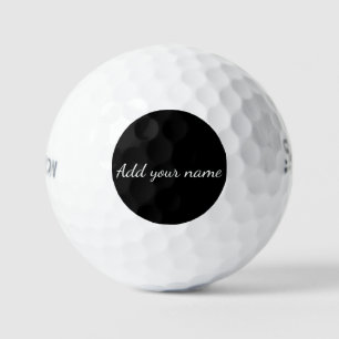 Zwarte effen voeg naam tekst bericht hier toe pill golfballen