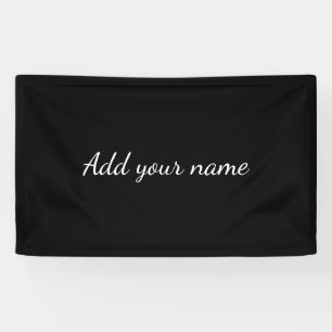 Zwarte effen voeg naam tekst bericht hier toe pill spandoek